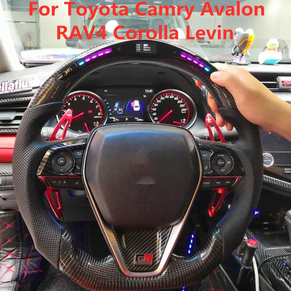 

For Toyota Camry Avalon RAV4 Corolla Levin Modified Carbon Fiber Steering Wheel Buttons Multimedia Player Intelligent Control