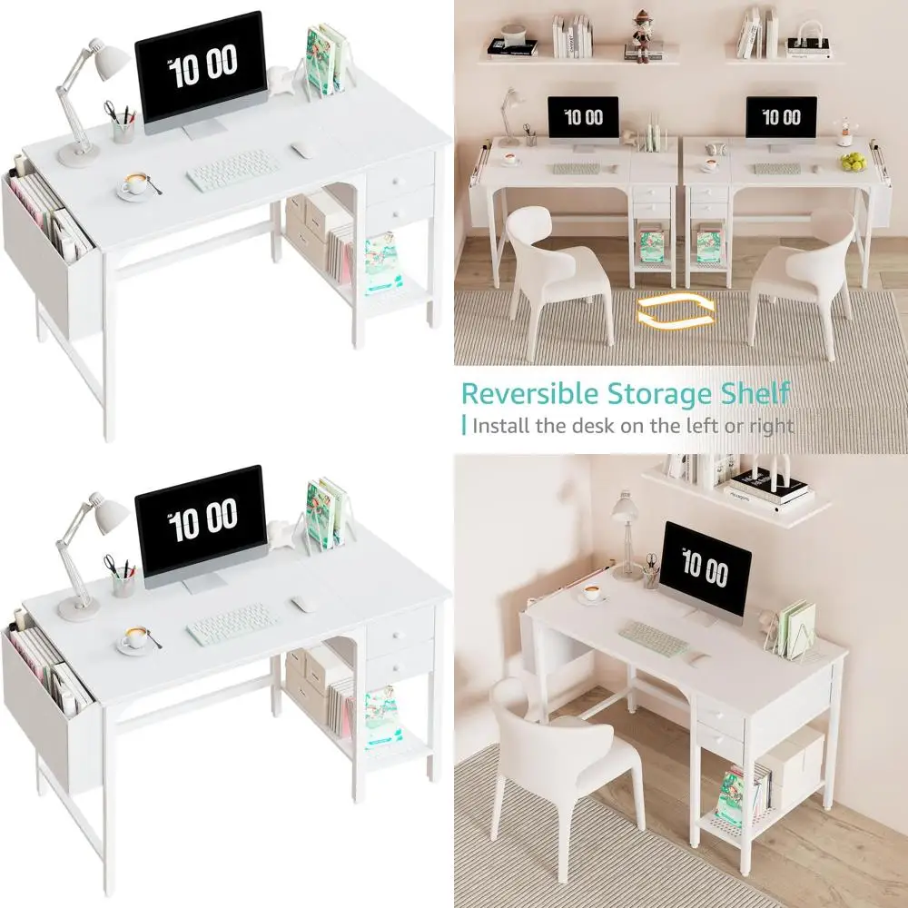 

Компактный письменный стол с ящиками для небольших помещений, современный учебный стол для домашнего офиса и рабочей станции для ПК