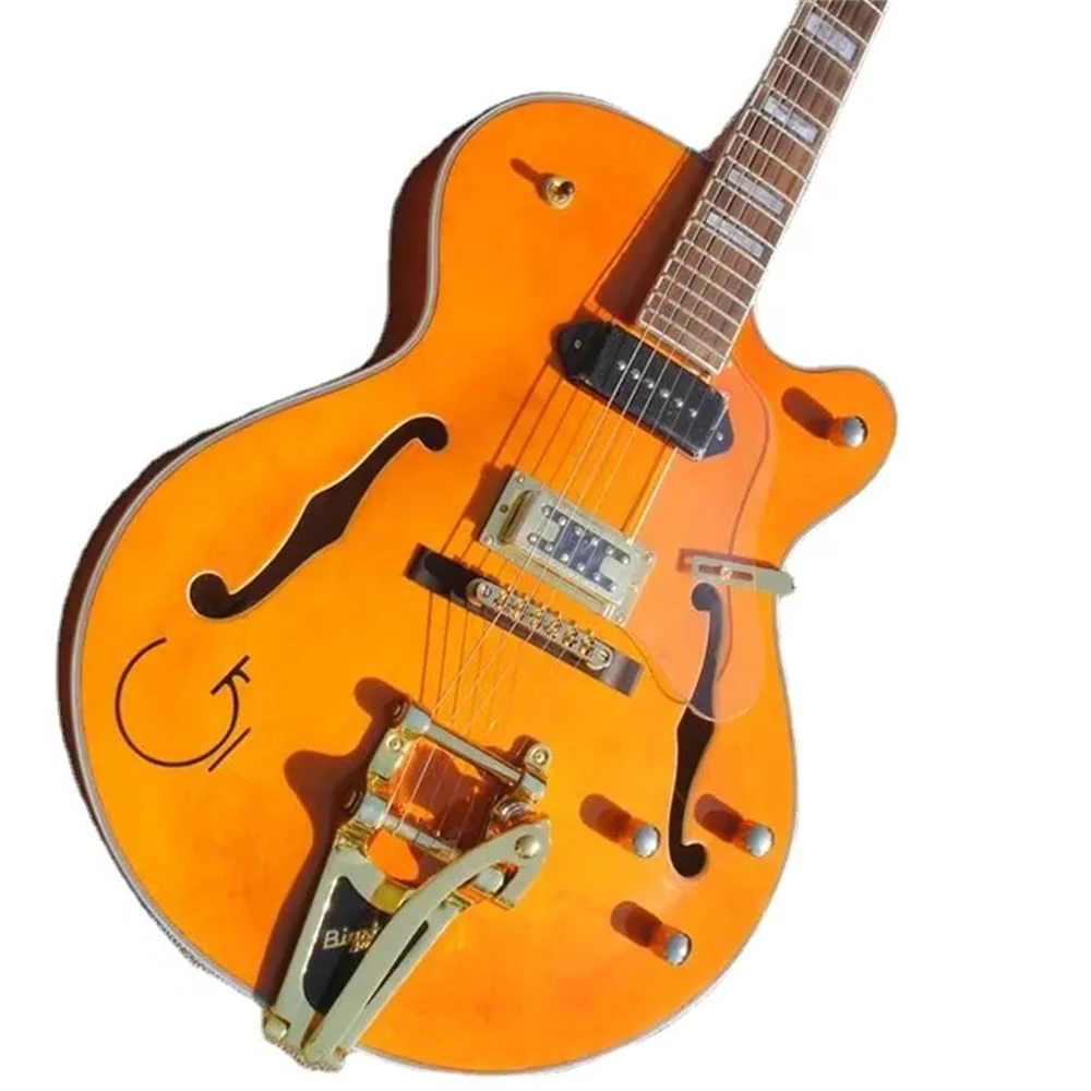 Orange Semi-Hollow 6-String Electric Guitar