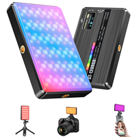 Full Color RGB LED High Power Rechargeable Video Fill Light with Clip Adjusted 2500K-9000K Bi-Color Panel Light for Phone Lamp