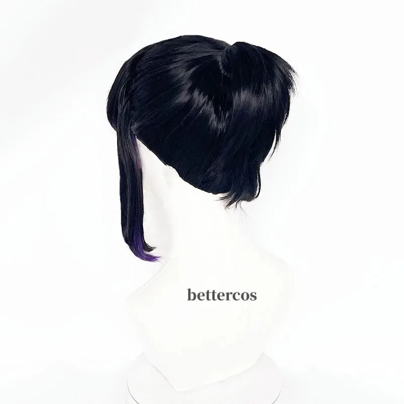 أنيمي كوتشو شينوبو تأثيري الأرجواني الأسود مقاومة للحرارة خصلات الشعر المستعار + غطاء شعر مستعار DG، K؛ 68DDL؛