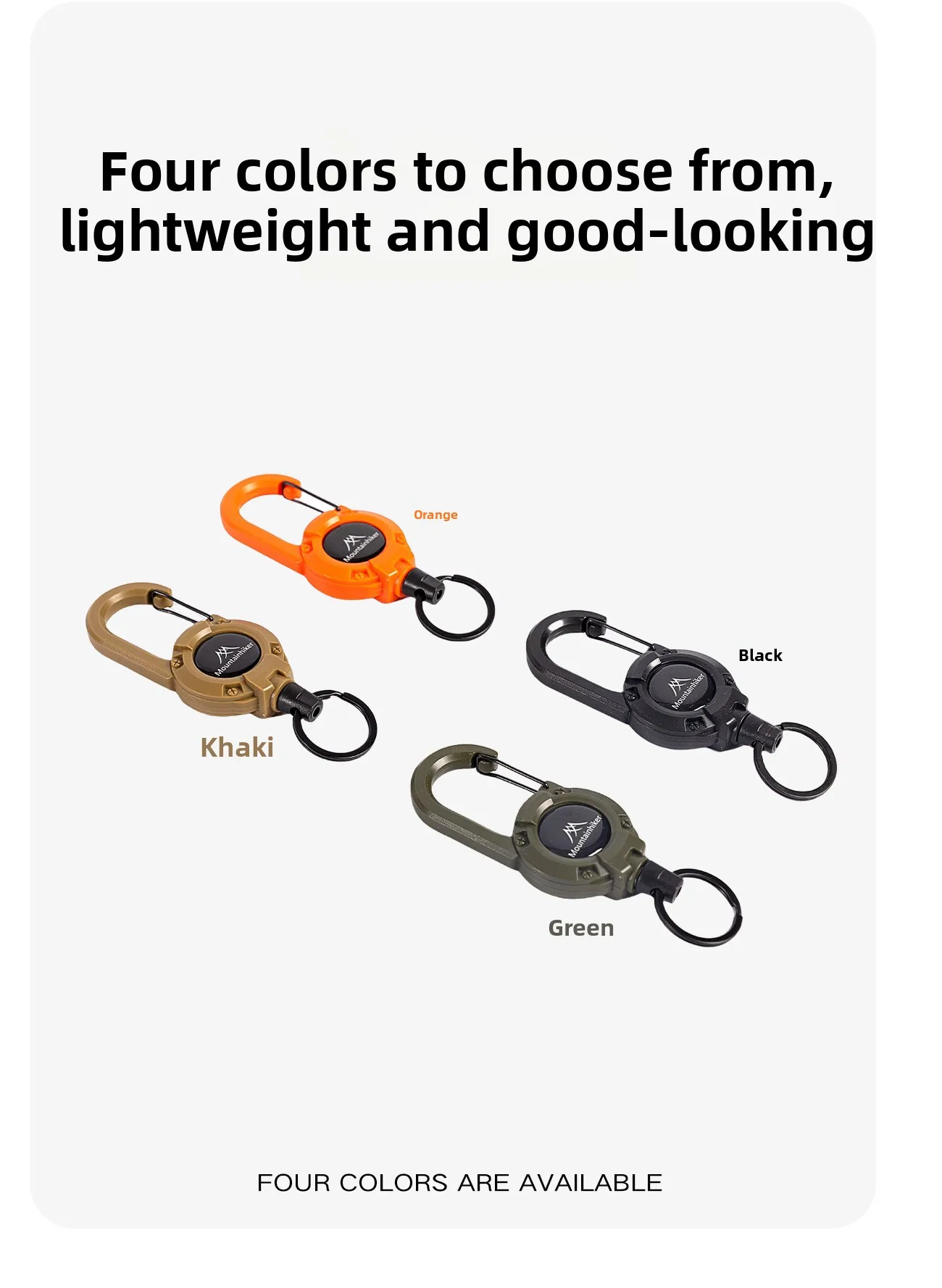 Einziehbare Hochleistungs-Zugrolle mit Karabiner, starkem Stahlseil, Schnalle, Feder-Schlüsselring, Outdoor-Sport-Zubehör, Schlüsselanhänger-Werkzeug – Detail 6