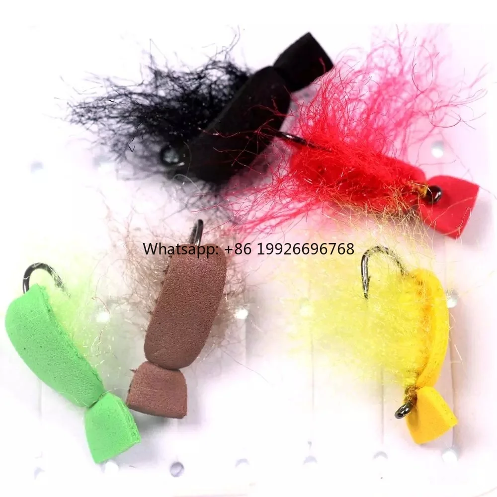 

Floating Foam Fly Trout Fishing Flies Artificial Pesca Insect Fish Bait Lure Barbed Hook Size 12 factory