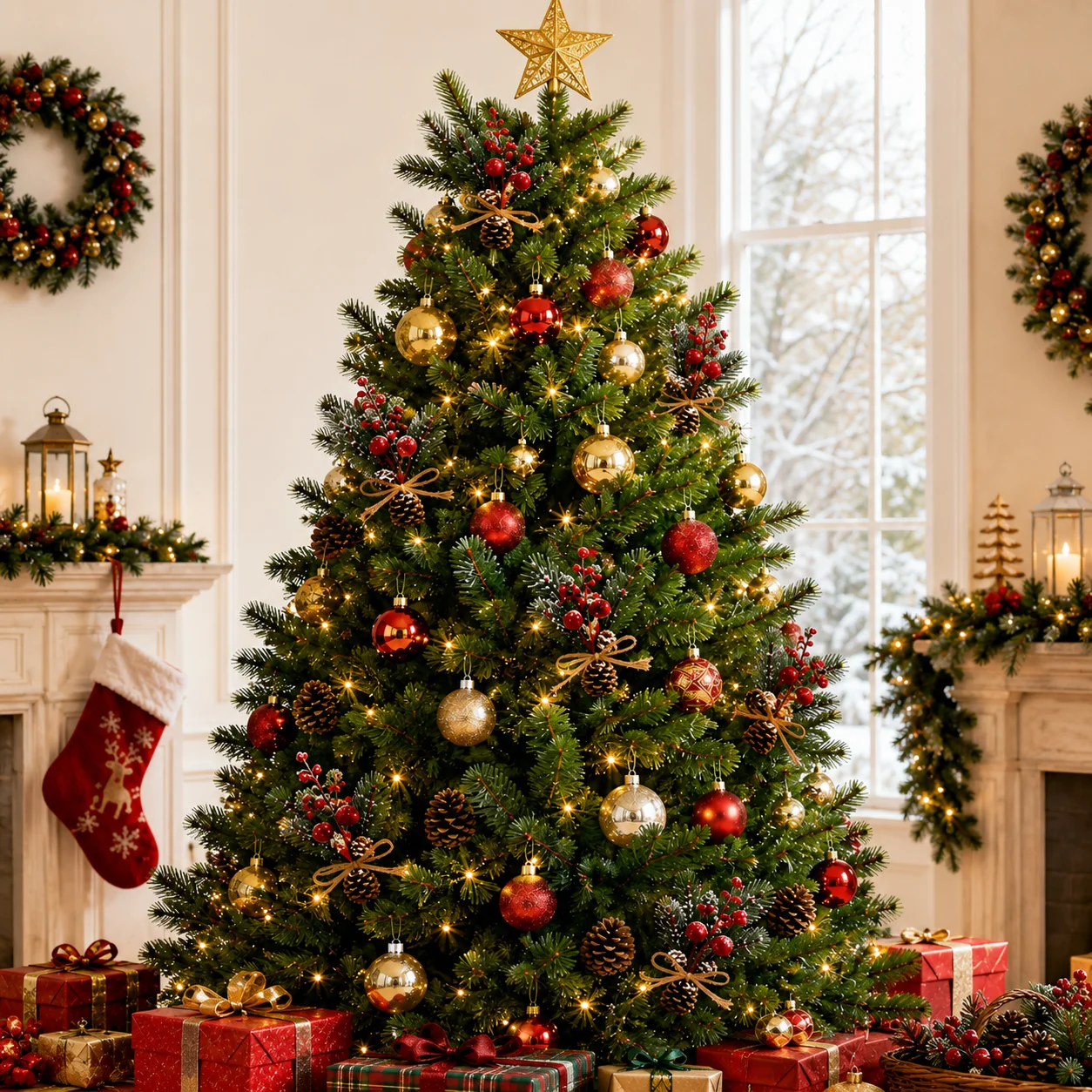 5/10 Stück Künstliche Tannenzapfen Weihnachtszweige Kunstpflanzen für Wohnzimmer, Party, Blumenkränze, Geschenke, DIY Weihnachtsdekoration – Detail 6