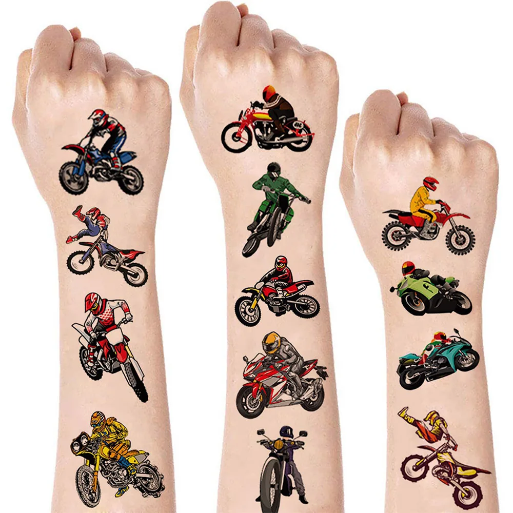 AliExpress Dirt Bike Temporary Tattoos Motorcycle Sticker Birthday Decor Motorcycle Party Favor Supplies