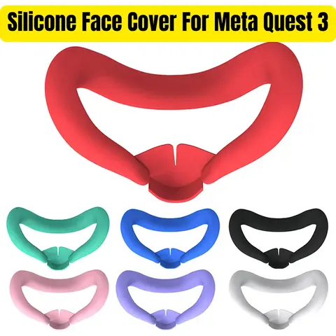 Capa facial de silicone vr para meta quest 3, máscara de olhos de silicone à prova de suor, substituição de almofada facial para óculos vr, acessórios