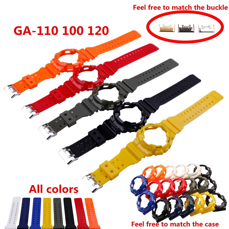 

Watch accessories resin strap suitable for GAX GD GA110HC GB GA 100 120 140 smooth and shiny strap Watch case