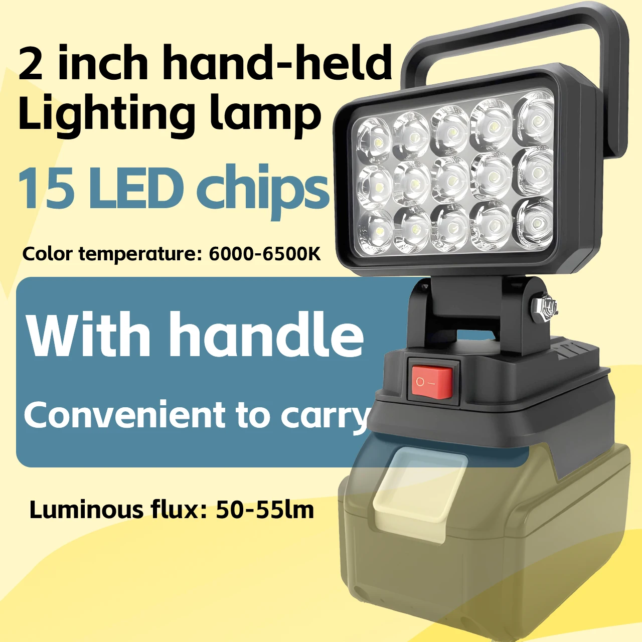 2 inch LED Work Light For Makita 14.4V-18V Li-ion Battery Cordless Lantern Outdoor Flashlight Camping Lamp Emergency Lighting