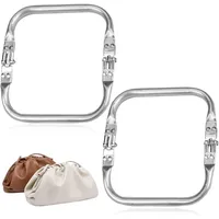 1/2 Pieces 200mm Aluminum Bag Kiss Clasp Shaped Tubular Inner Frame,Crochet Bag Closures,Square Clutch Frame Assembled Bag
