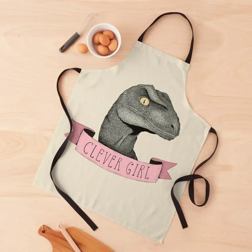 

Clever Girl raptor dinosaur Apron Professional Barber Kitchen Tools Household Items Cooking Clothes Apron