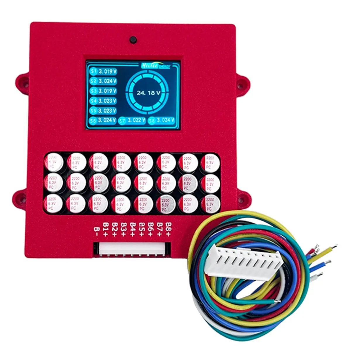 Summer sale  Lithium Lifepo4 8S Active Balancer with Voltage Display TFT Battery Voltage Tester 4S 6s 5a Transfer Equalizer
