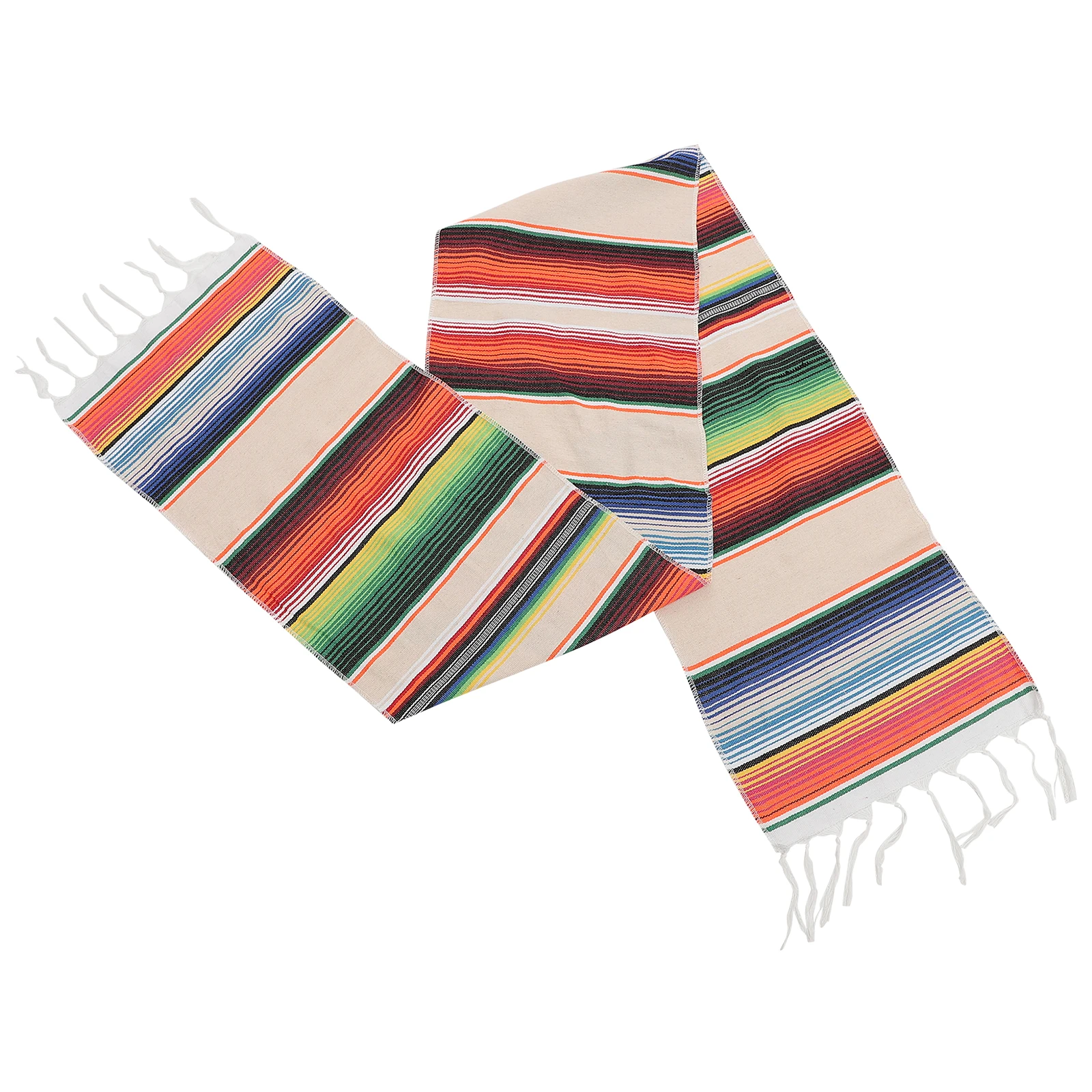 

Mexican Table Flag Decorative Cotton Linen Tablecloths Style Runner Colors for Parties Fiesta Long Cover Layout
