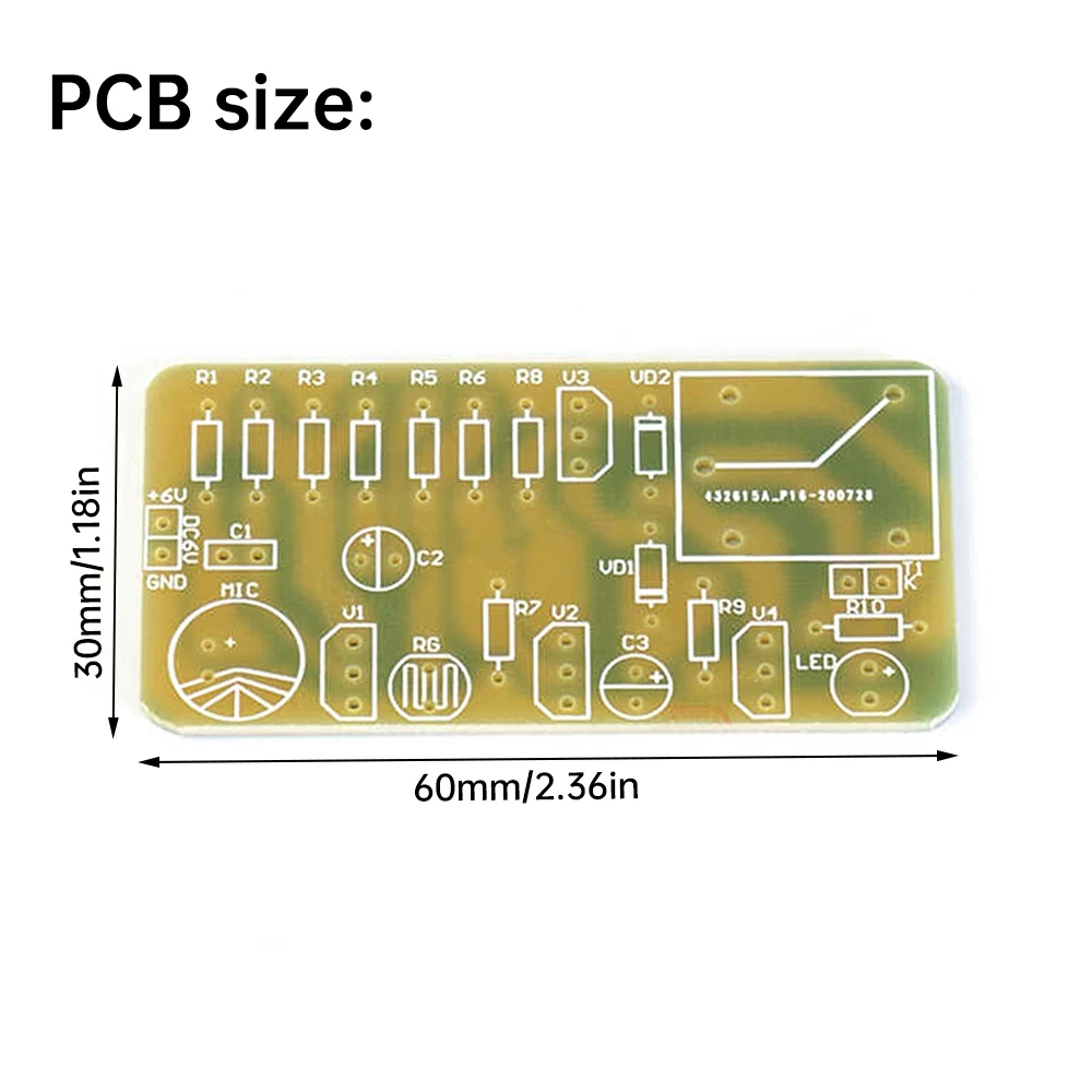 DC6V Sound and Light Dual Control Delay Switch Kit LED Light Fun Welding Practice Board Electronic DIY Production Parts