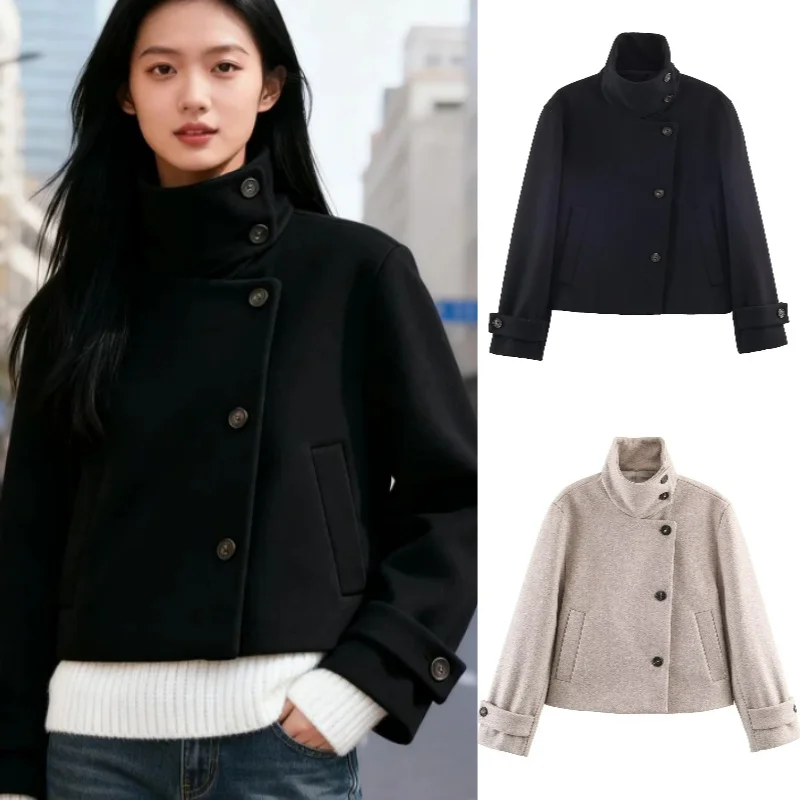 

Новое весеннее поступление 2026, модная высококачественная короткая куртка с воротником-стойкой, повседневная одежда