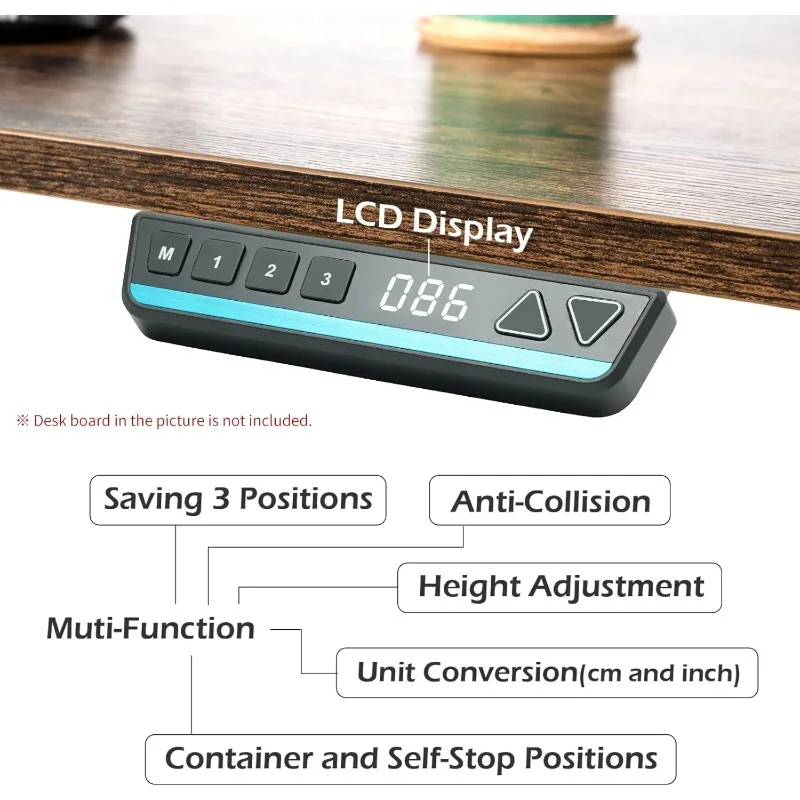 3-Motor Electric Adjustable Standing and Sitting Computer Desk with 3 Legs for Home and Office 270lb Weight Capacity