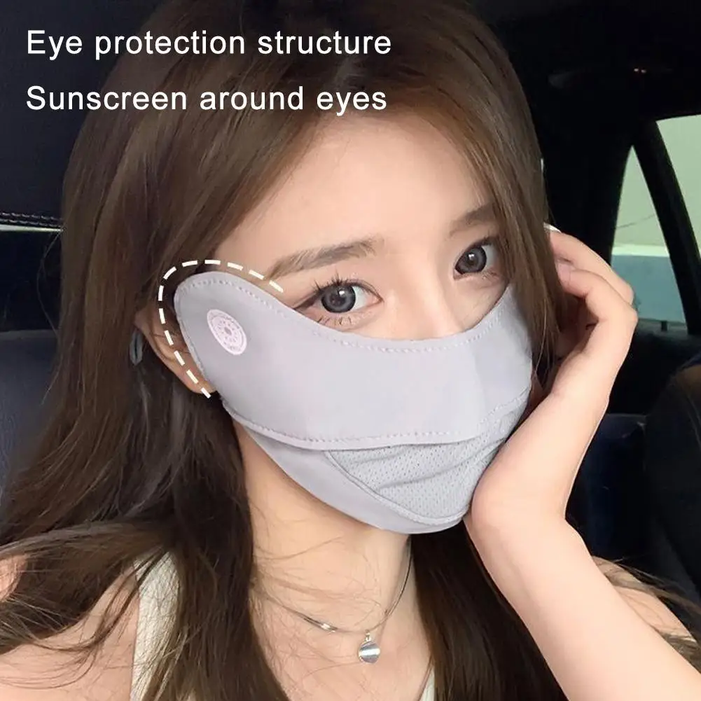 Masque facial anti-UV en soie glacée pour cyclisme, unisexe, respirant, pour la chasse, le sport, masques réutilisables, masque de course, A2A9