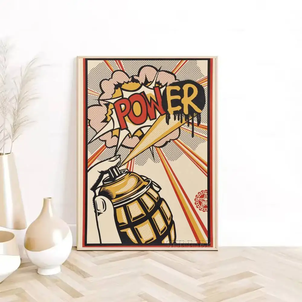 أعمال فنية S-Shepard F-Fairey ملصق HD جدار لزج مقاوم للماء غرفة المعيشة المنزلي غرفة النوم شريط النوم الديكور الجمالي