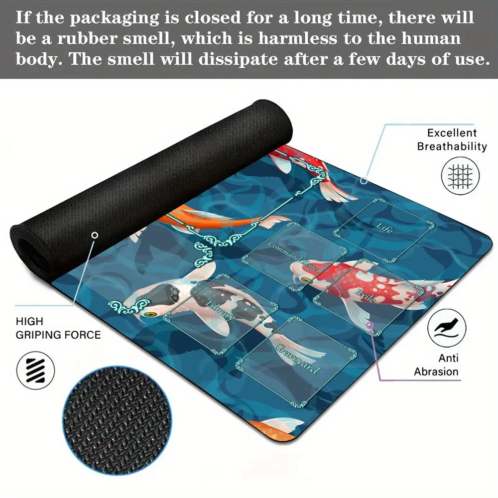 الفن الجمالي كوي الأسماك نمط MTG Playmat ماجيك بطاقة معركة حصيرة عدم الانزلاق دائم 35X60 سنتيمتر قائد Playmat tapete ماجيك mtg #5