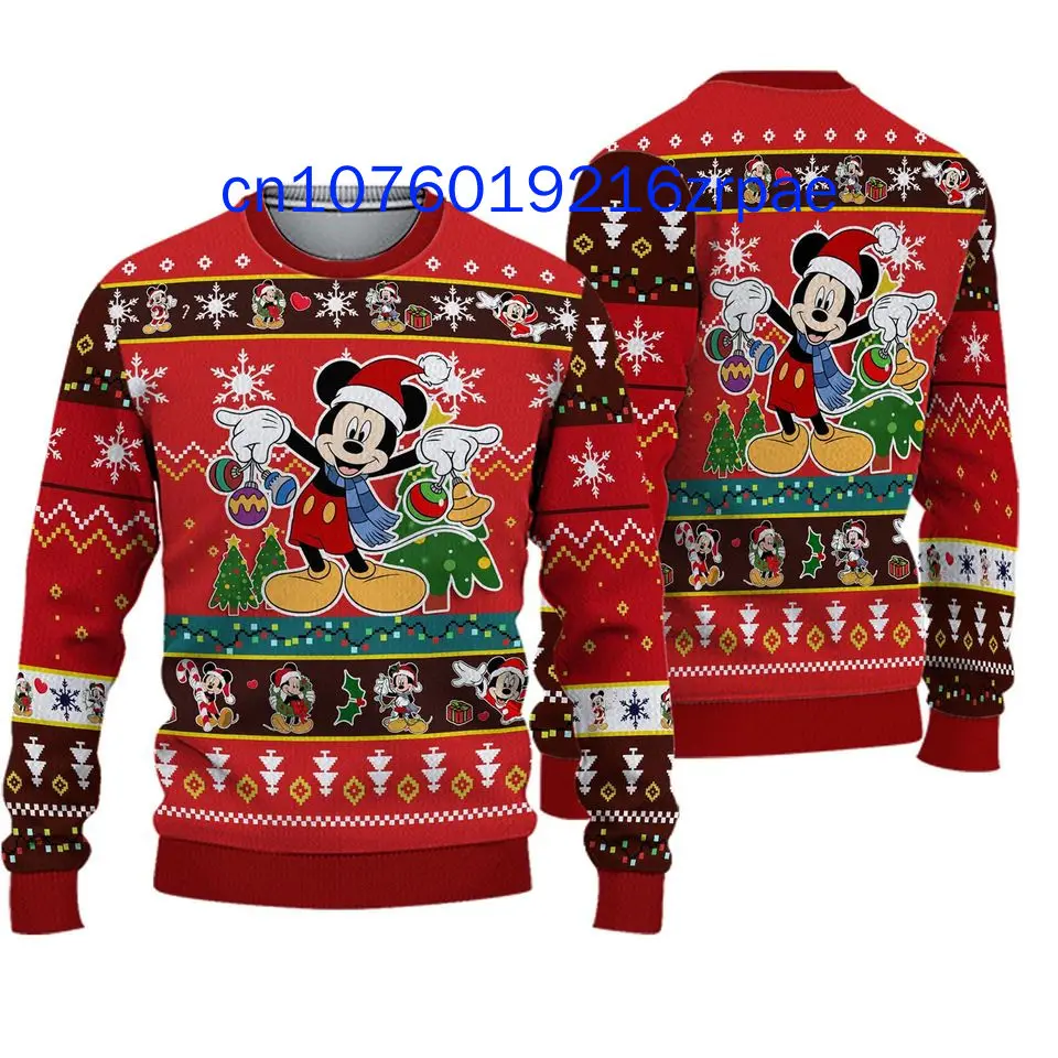 Disney Mickey Ugly Christmas Sweater 3d Print Men and Women Casual Cartoon Sweatshirt Christmas Sweater