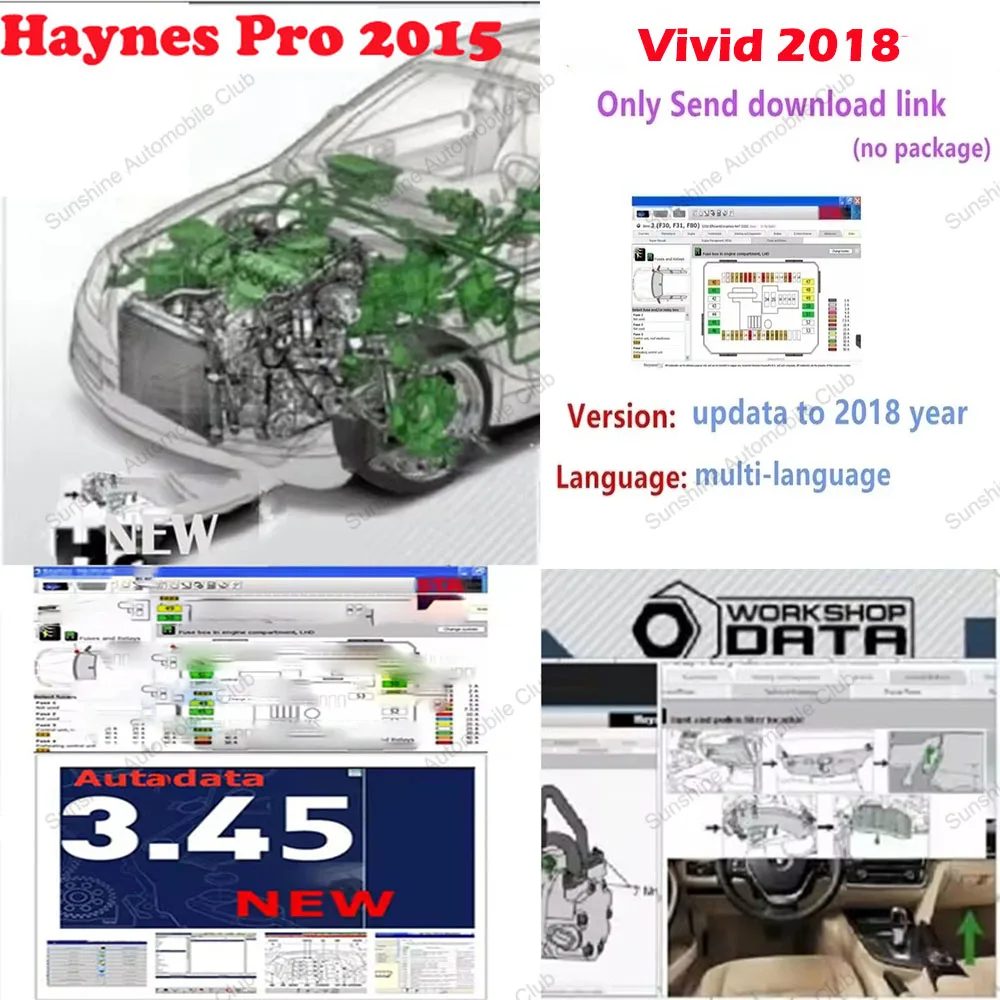 Latest 2024 HAYNES PRO 2015 Version Vivid 2015 + Autodata 3.45 Car Software + Vivid 2018.01V Workshop Data Atris-Stakis Technik