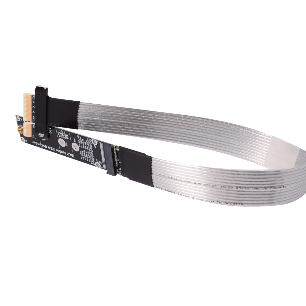 PCIe 4.0 X4 to M.2 NVMe Extension Cable 2280 Standard Size SSD Adapter Card Riser Full Speed 64Gbps Support for PCIe 4.0 X4