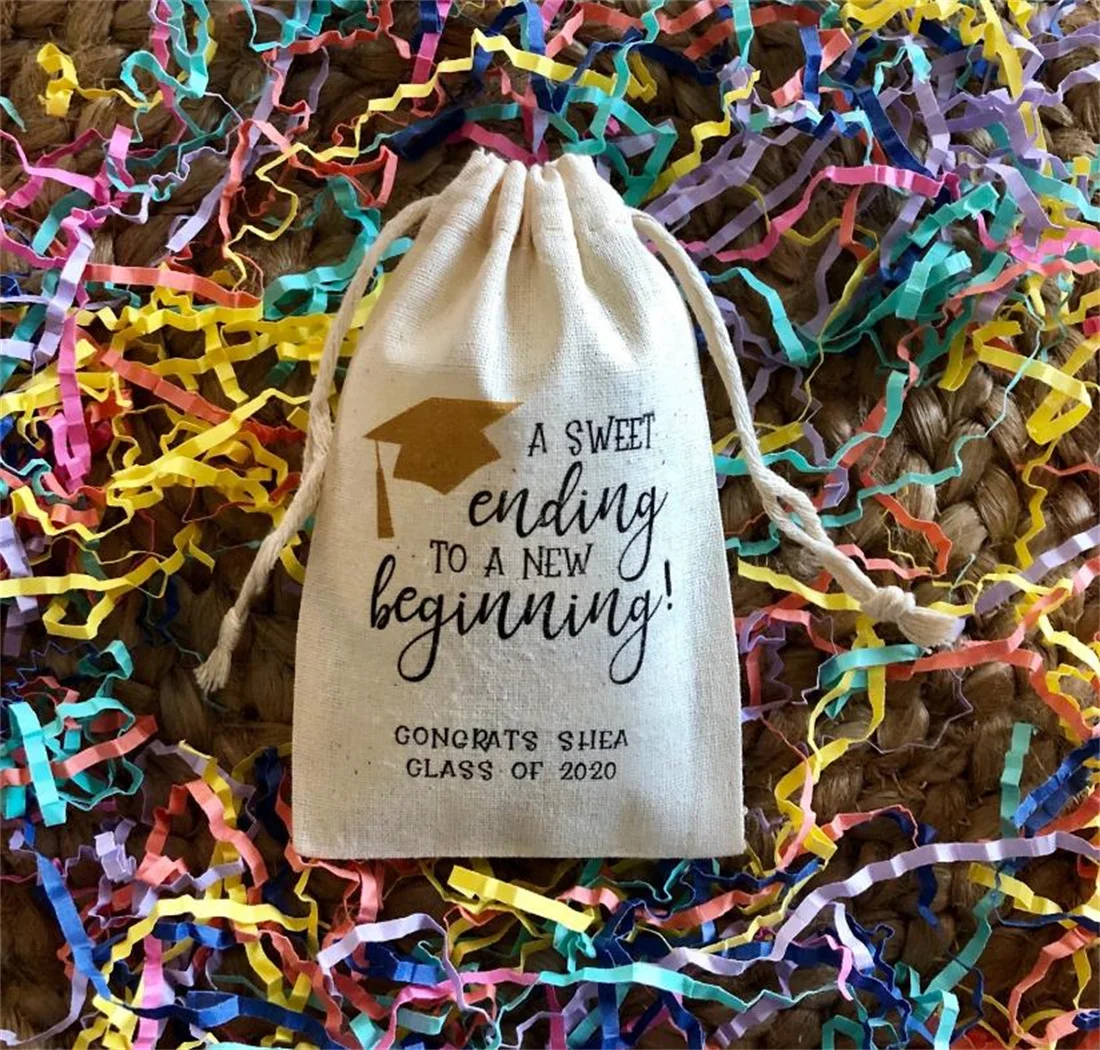 

20pcs Personalized Graduation Party Favor Bags - A Sweet Ending to a New Beginning