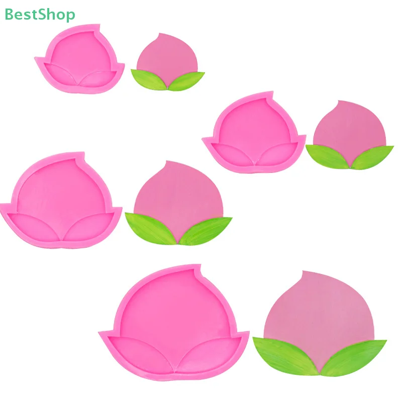 

3D Fruit Peach Soap Silicone Mold Clay Resin Mould Cupcake Topper Fondant Cake Decorating Tools Candy Chocolate Gumpaste Moulds