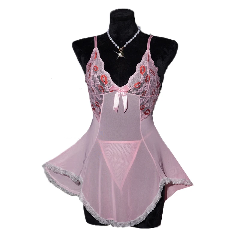 lace trim sleep dress porn Sexy Lingerie Lace Backless Pajamas Porno Bodysuits Babydoll Nightdress Costumes
