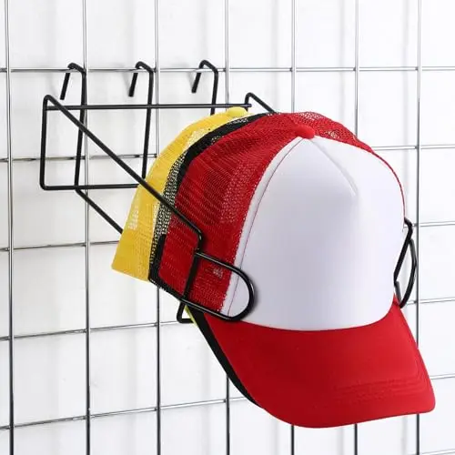 Adjustable Black Metal Gridwall Cap Display Brackets