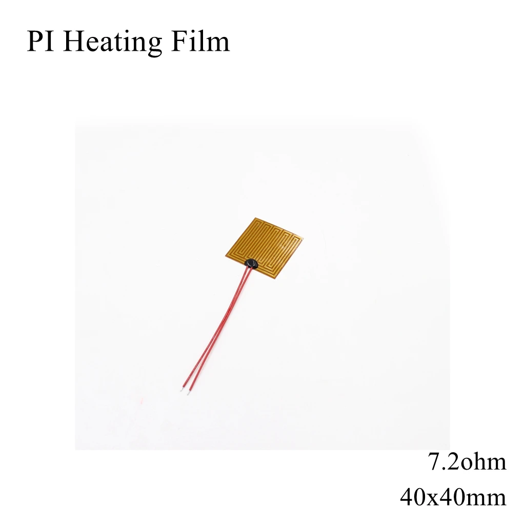 40x40mm 5V 12V 24V 110V 220V PI Heating Film Polyimide Adhesive Electric Heater Plate Panel Pad Mat Fuel Foil Oil Engine Tank