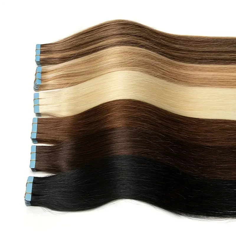 18" 20" 22"24"PU Skin Weft Tape In Hair Extensions 20pcs/lot Invisible Tape In Hair Extensions Straight Machine Remy Human Hair