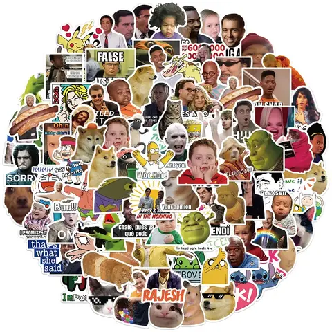 50/100 पीस मजेदार मीम ग्रैफिटी स्टिकर विनाइल वाटरप्रूफ लैपटॉप फोन केस नोटबुक पानी की बोतल खिलौना DIY सजावट स्टिकर खिलौने के लिए 6 best sales विनाइल डिकल्स - №6