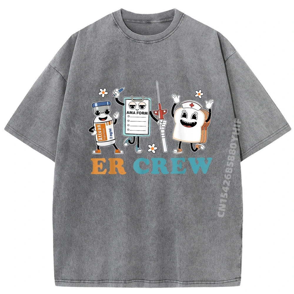 

Tops Tees Comfortable Luxury Designer Men's T-shirt Man Retro ER Crew Emergency Room Hip hop Tee-Shirts Retro Washed Newest