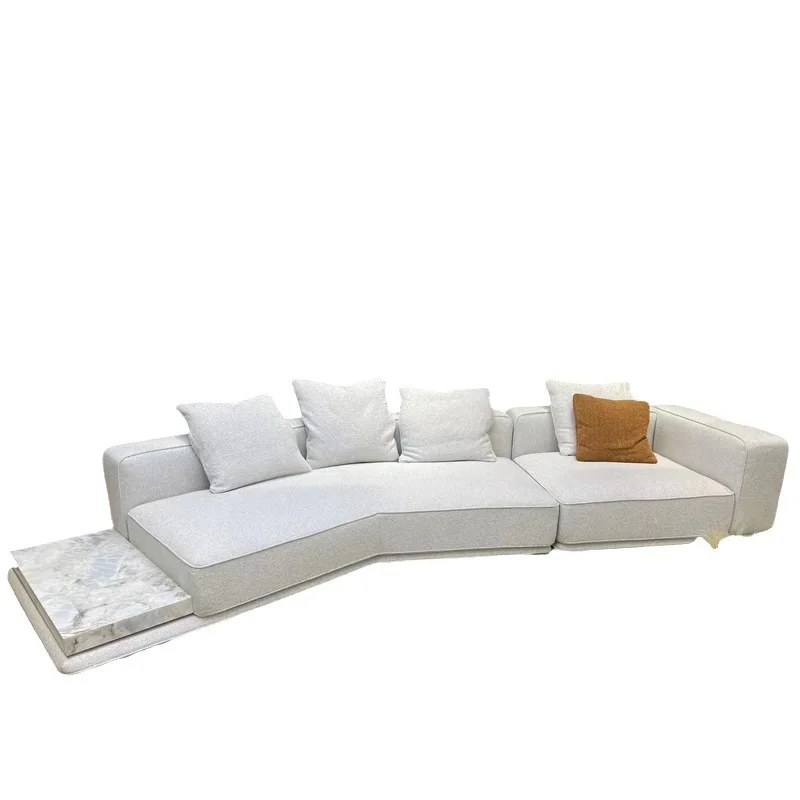 

Italy, fabric art, sofa, living room, villa large flat, genuine leather, creative arc, tofu block