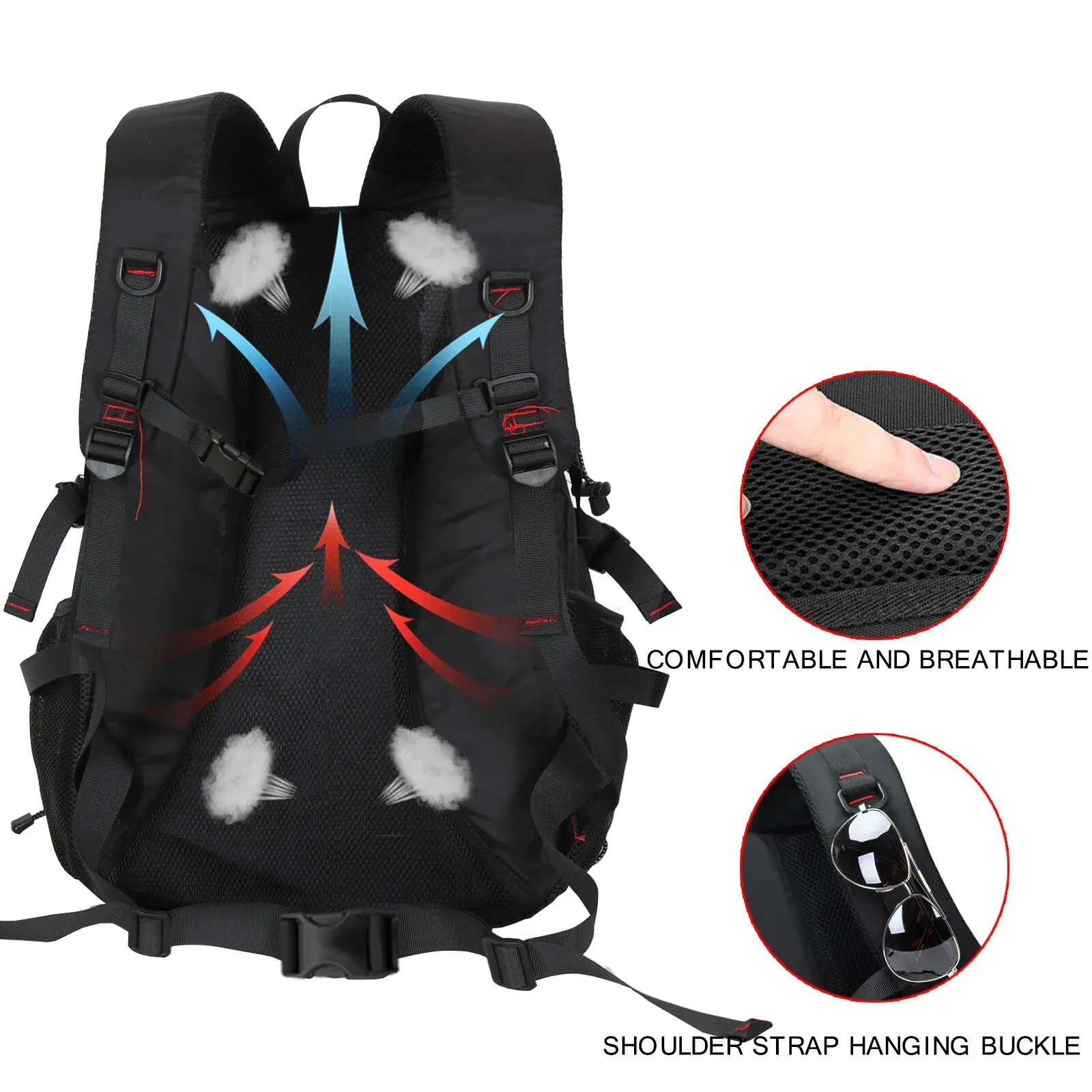 Mochila de viaje de 40L para hombre y mujer, impermeable, ligera, para acampar, senderismo al aire libre