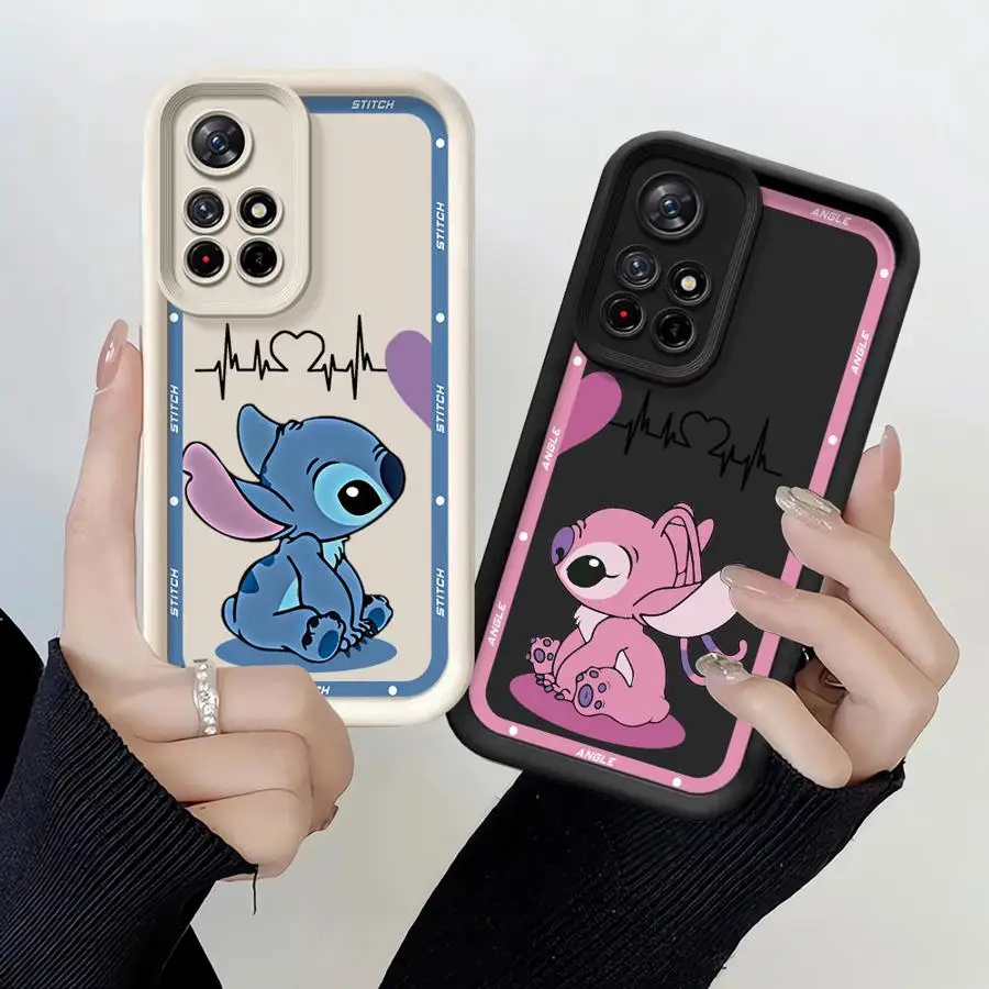 Disney Stitch Angle Lover Phone Case for Xiaomi Redmi Note 11 12 13 Pro Plus 10Pro 11Pro 10S 11S 12S 12Pro 5G Soft Cover Shell