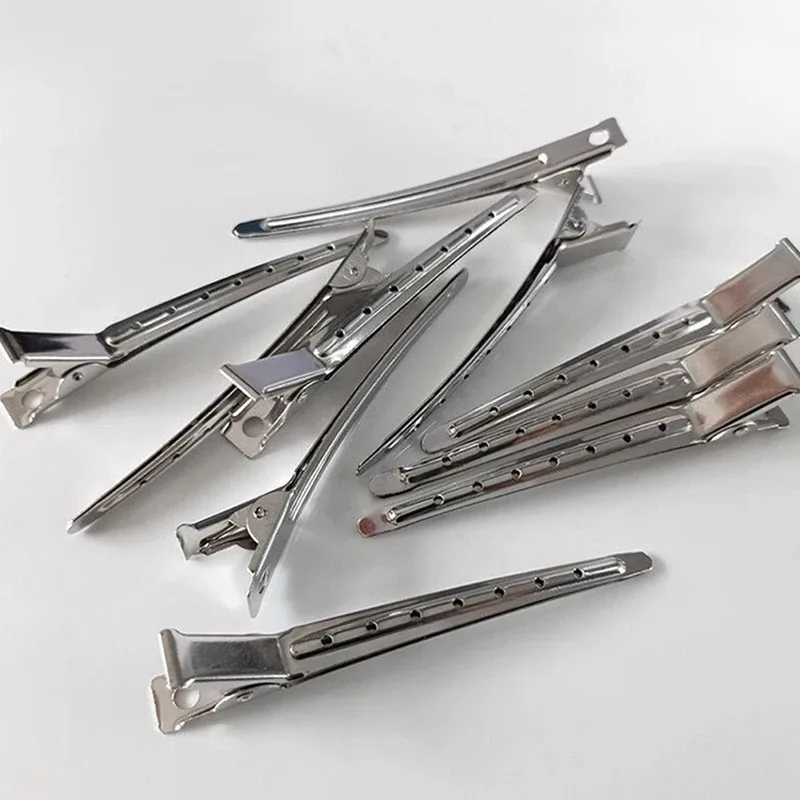 Women Hair Hair Salon  Clips Metal Duckbill Crocodile Curling Hair Styling Clips Barber Shop Hair Positioning Clips