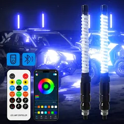 2PCS 1FT COB LED Whip Lights Remote Control Flagpole Antenna Whips for UTV  ATV Off Road Truck Sand Buggy Dune RZR