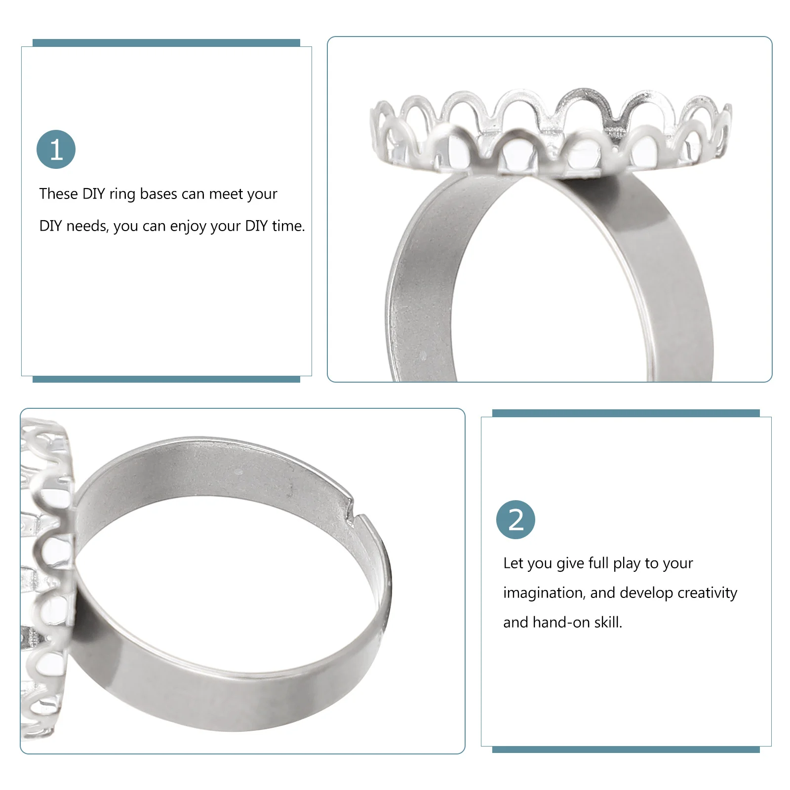 

10 шт. основания для колец из нержавеющей стали, прочные гладкие аксессуары «сделай сам», металлические кольца, фурнитура для изготовления ювелирных изделий, креативное ремесло