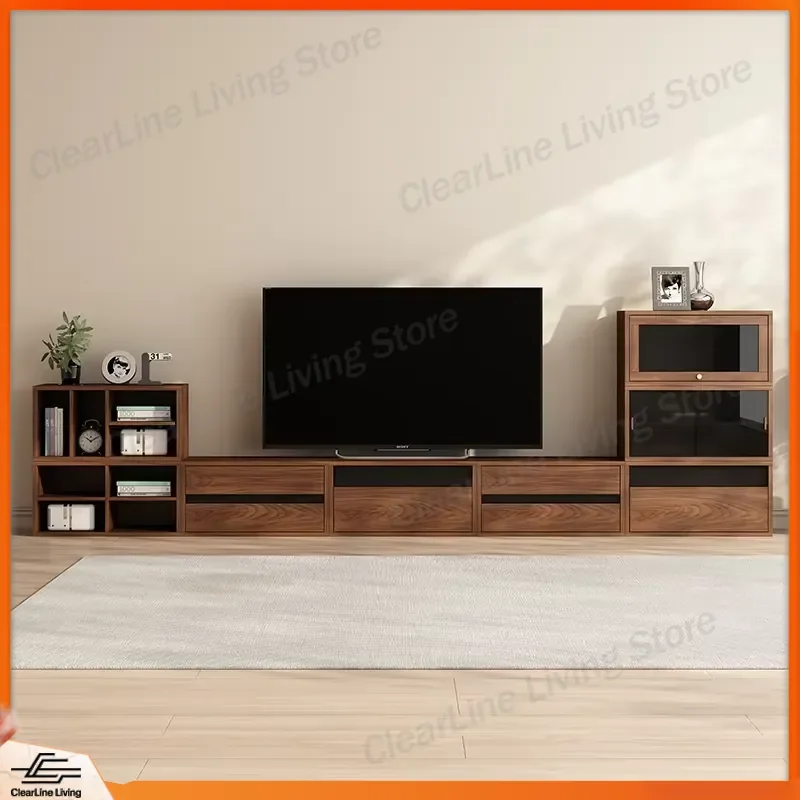New Chinese Retro Solid Wood Storage Cabinet Living Room TV Stand Bedroom Drawer Unit Bedside Table Floor Console Furniture
