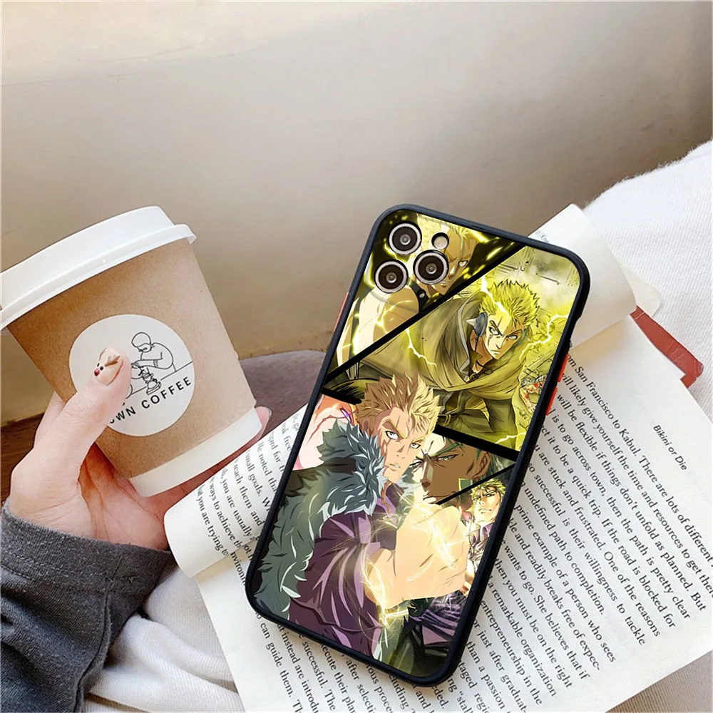 Frosted Translucent Phone Case For iPhone 16Pro 15 14 Pro Max 7 8 16 Plus 11 12 13 Mini X XS XSMax Fairy Tail Anime Black Cover