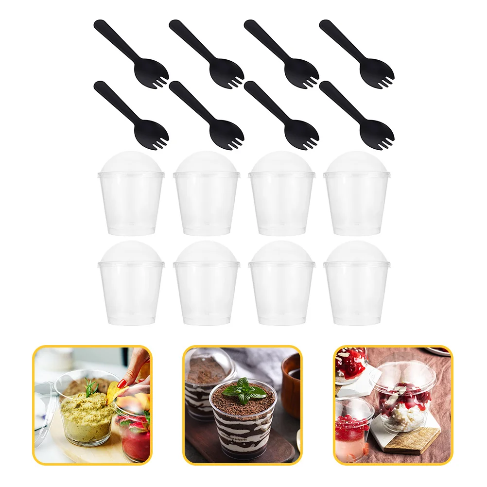 

50 Sets Mousse Cup Clear Cups for Dessert Tiramisu Parfait Desserts Round Disposable
