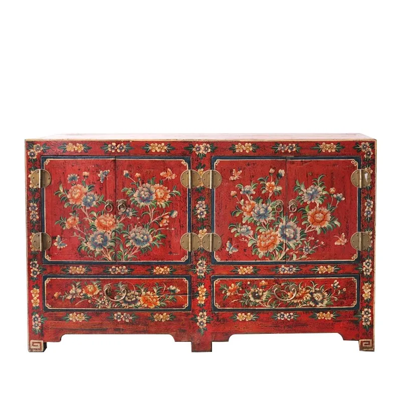 

Y Классический обеденный шкаф из старого вяза, новый окрашенный в китайском античном стиле шкаф для прихожей, обеденный шкаф в стиле ретро из цельного дерева