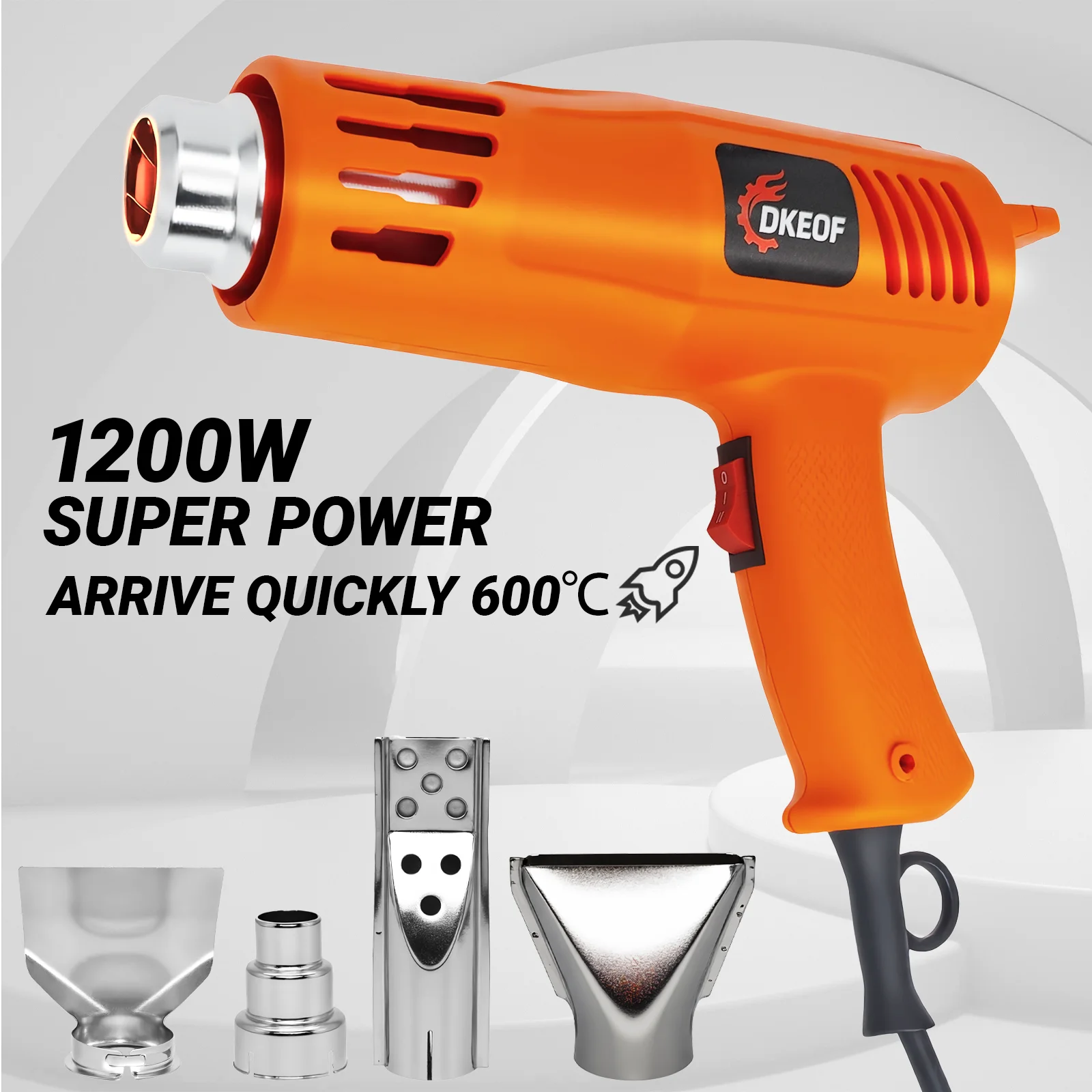 

1 Handheld 1200W Electric Hot Air Gun, Manual Tool with Heating Element, Suitable for Bending, Forming, Plastic Drying, and Thaw
