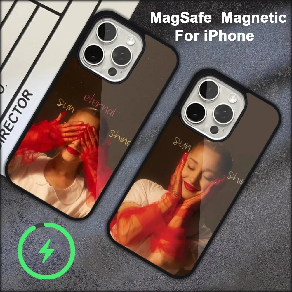 A-Ariana G-Grande Eternal Sunshine Phone Case For iPhone 15 14 13 12 11 Pro Max Plus Magsafe Black Soft Cover