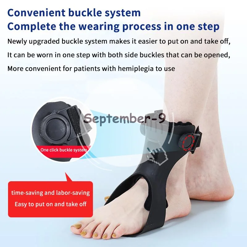 Adjustable Foot Drop Ankle Brace Airbag Protection 1Pcs Soft Cushion Support for Post-Surgery Rehab Short Distance Walking Aid