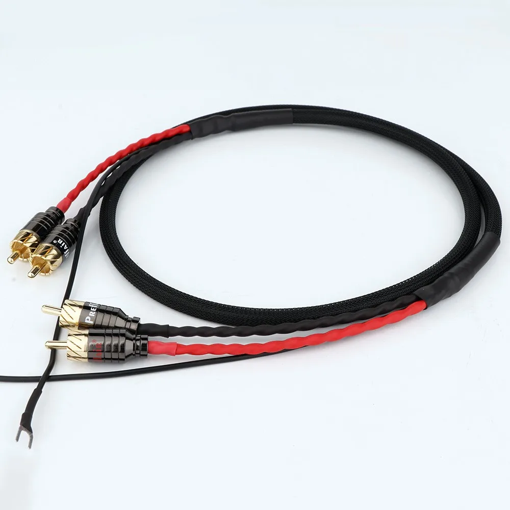 Hi End 4-core oxygen-free copper Audio RCA Cable of Independent Shielded Signal Line Of LP Vinyl Record Player Amplifier Chassis