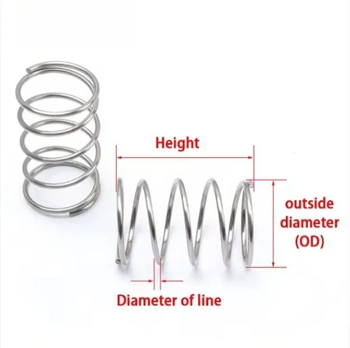 20Pcs 304 Stainless Steel Compression Spring, Y-shaped Shock Absorption Return Spring, Wire Diameter 0.1mm OD 0.8~1.4mm L 5~25mm