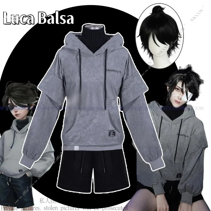 

qq023Luca Game Identity V Prisoner Косплей Костюм Киберспорт Толстовка Повседневная Униформа Luca Balsa Парик Мужчины Хэллоуин Вечеринка Cos Su