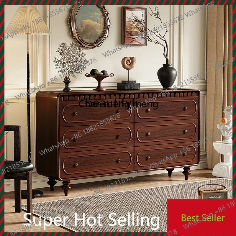 Chest of Drawers Solid Wood Side Cabinet TV Cabinet Eight Spares Cabinet Vintage Bedside Table Chest of Drawer